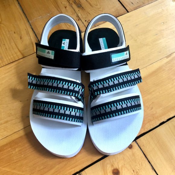 Stella Sport Black and White Velcro Sandals - Picture 6 of 9